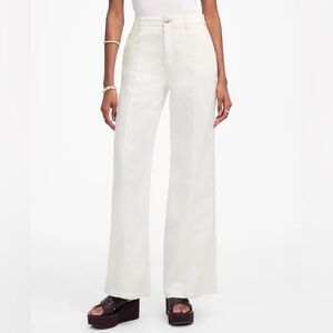 NWT Madewell Wide Sweep Trouser Jeans Airy Denim Size 25 Tile White $148 NV376